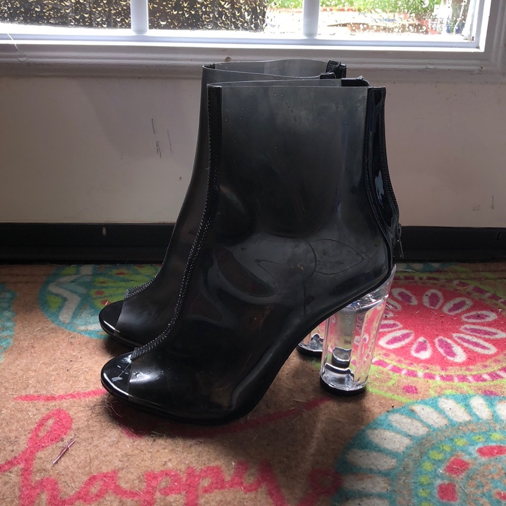 Latex clear heels